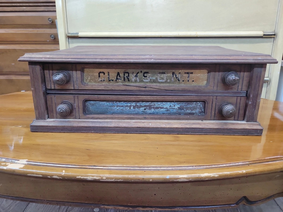 Vintage 2 Drawer Clark s SPOOL CABINET