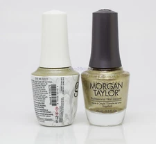 Gelish DUO Soak Off Gel Polish + Morgan Taylor Nail Lacquer - #075 Give Me Gold