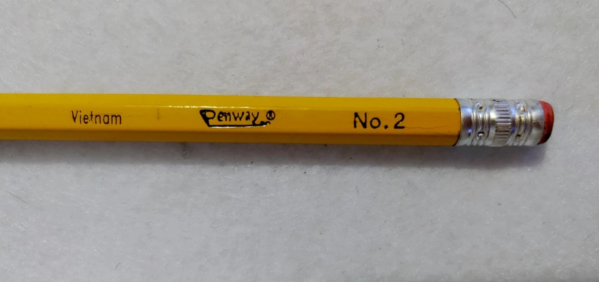 Vintage Rare Penway 2 Lead Pencil With Eraser Real Wood