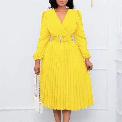 green emerald velvet dress Simple A Line Pleated Chiffon Lemon Yellow Wedding Party Guest Dress with  Ruffles