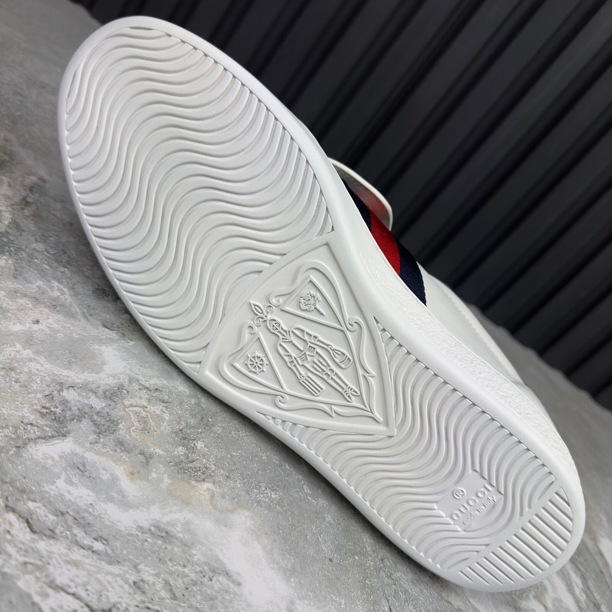 Gucci Ace Web Tiger Sneaker Patch White Leather Python 10 G Gucci Ace Web Tiger Sneaker Patch White Leather Python 10 G
