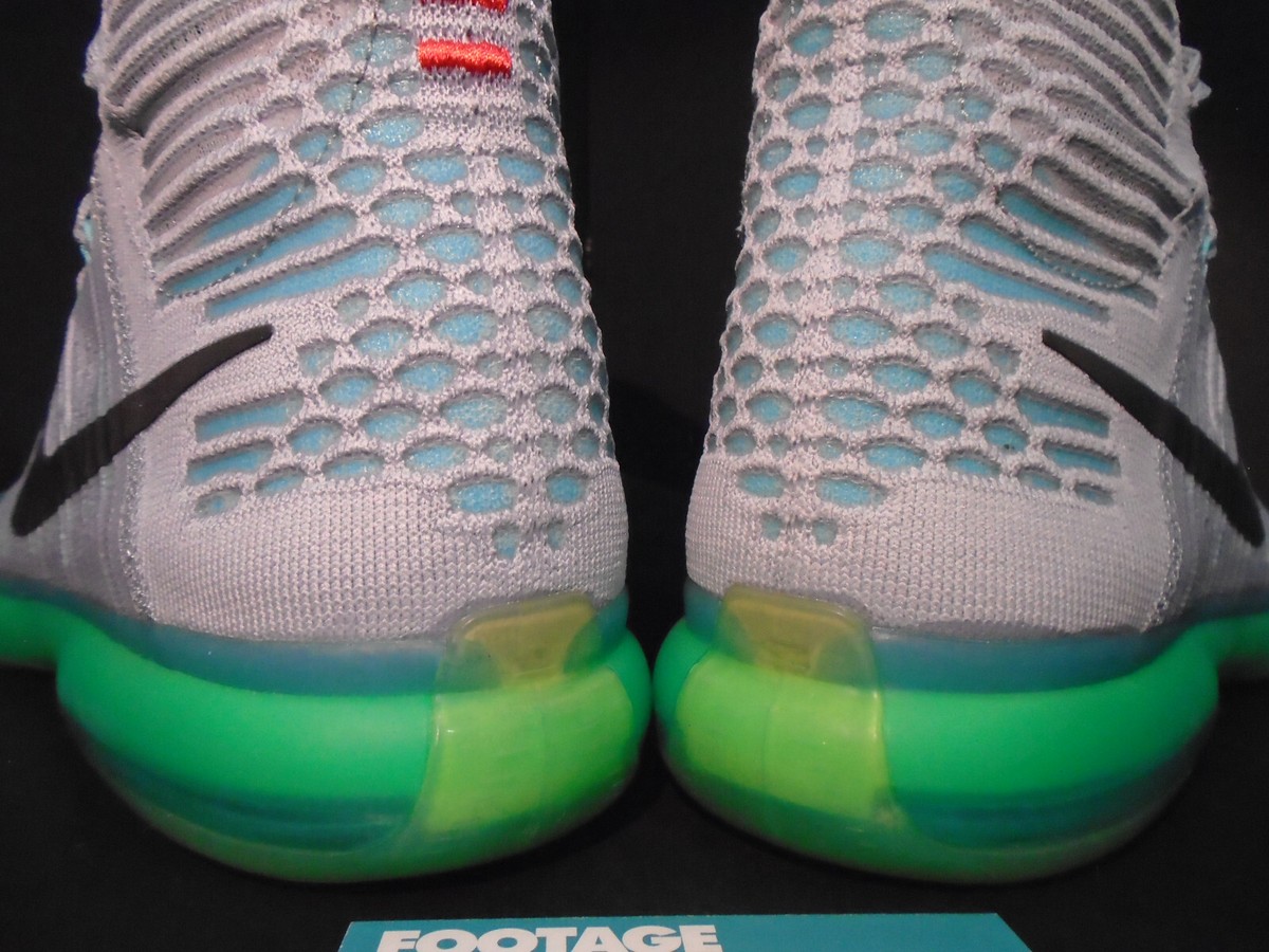 NIKE KOBE X ELITE USED SIZE 7.5M/8.5W WOLF GREY WHITE LIGHT RETRO 718763 041 NIKE ZOOM KOBE X 10 ELITE HIGH ELEVATE WOLF GREY RETRO GREEN  main image 2