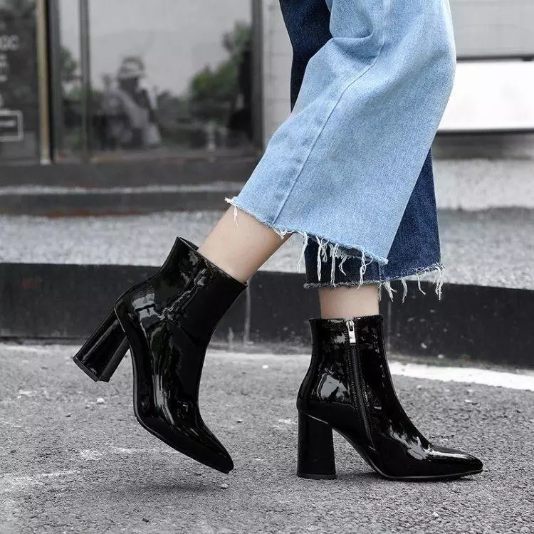 patent leather boots