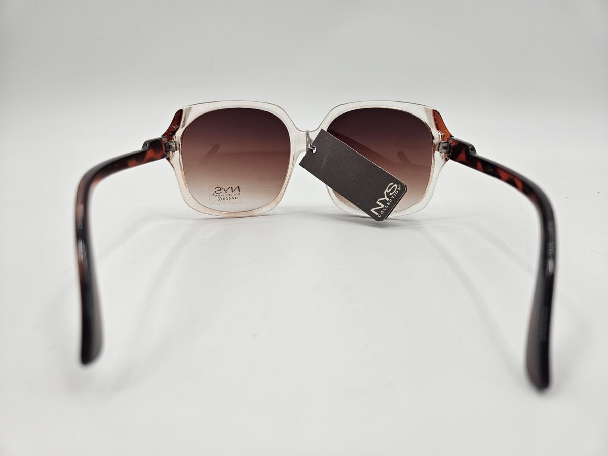 NYS Collection OVERSIZED Sunglasses CLEAR & TORTI cat. 2 NWT  display picture 2