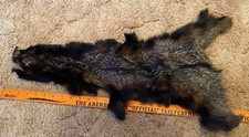Dyed Dark Gray Fox Fur Skin Fly Tying Material Man Cave Decor Cabin Decor VTG