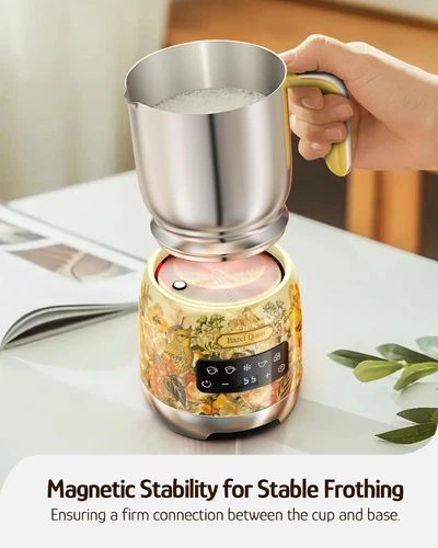 Hazel Quinn Electric Milk Frother Stainless Steel Coffee Milk Steamer Detachable - Imagen 6 de 10