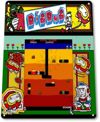 Dig-Dug Classic Arcade Marquee Game Room Man Cave Wall Art Decor Metal Tin Sign