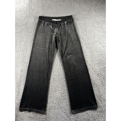 Max Studio Velour Pants Women Large Low Rise Flare Leg Y2K Whimsigoth