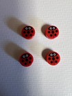 Lego Lot Of 4 LEGO Lady Bugs 1x1 Round Flat Tile Lady Bug Printed
