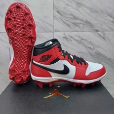 Nike Air Jordan 1 Retro Mid TD Men SZ 8.5 Chicago Red Football Cleats FJ6805-106