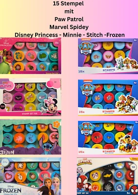 MARKENLOS Selbstfärbende Stempel Paw Patrol Disney & Marvel- für Kinder Geschenk Stempeln