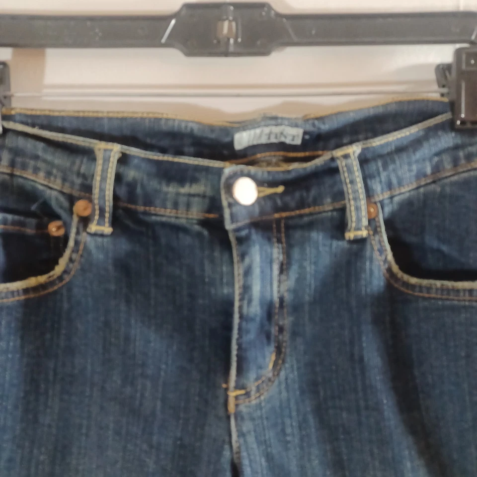 Pantalones de mezclilla TINT corte bota tiro bajo para mujer talla 6 brillo brillante Foto 2 de 4