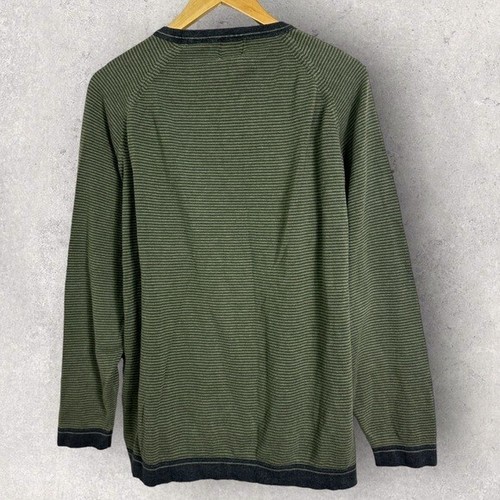 Timberland Green Striped Crew Neck Pullover Knit Sweater Size Large Mens Top L - Picture 10 of 10