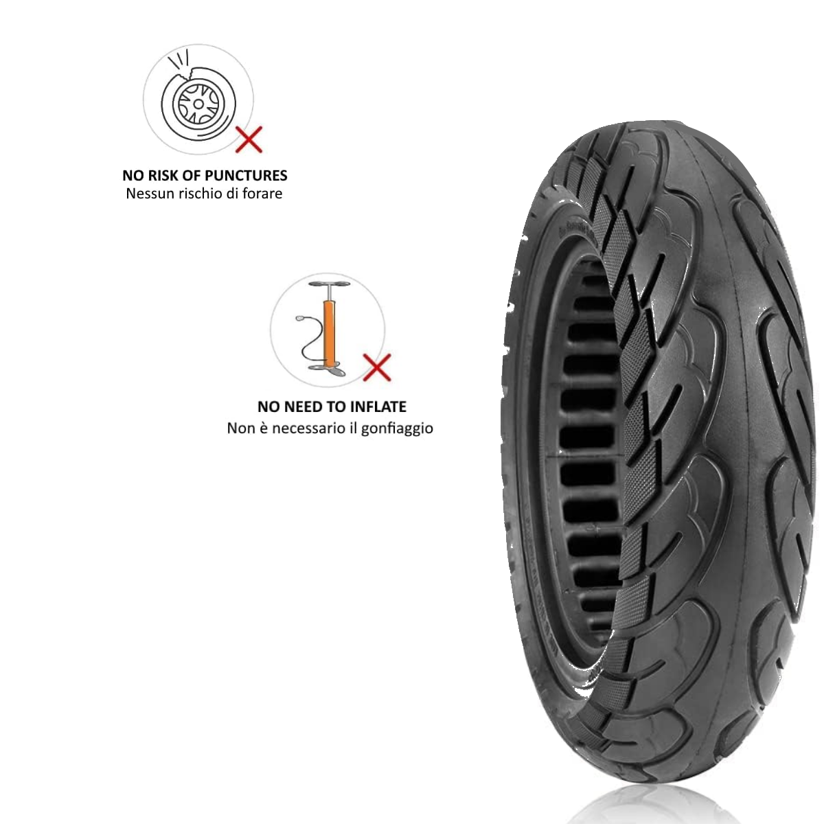 RUOTA PIENA PNEUMATICO PER SCOOTER MONOPATTINO ELETTRICO