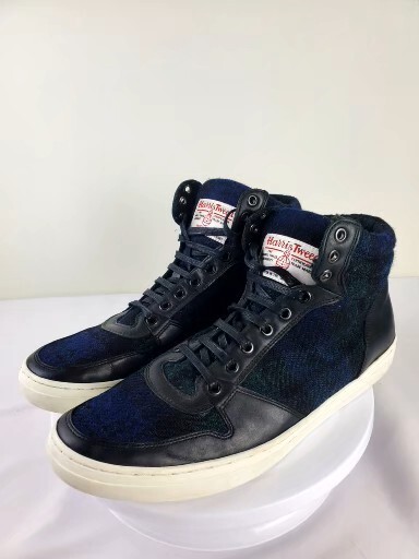 harris tweed high top fabric blue sneaker | eBay