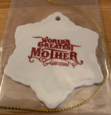 3DRose Porzellan Schneeflocke. Worlds Greatest Mother Christbaumschmuck Xma