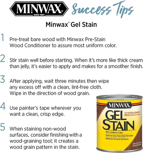 Minwax Semi-Transparent Aged Oak Multi-Surface Gel Stain, 8 Ounce - Picture 4 of 4
