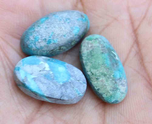 32.40 Ct. 12*20.5 Mm Natural Oval Cabochon Arizona Blue Turquoise Loose Gemstone - Picture 2 of 4