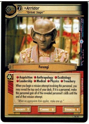 STAR TREK CCG 2E STRANGE NEW WORLDS RARE KARTE ARRIDOR 7R70 ex