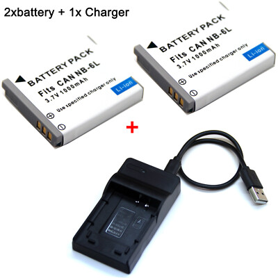 3.7V Battery / Charger For NB-6LH NB-6L Canon PowerShot SX700 HS
