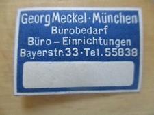 (9209) Kleine Reklamemarke - Georg Meckel München Bürobedarf