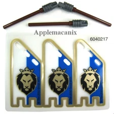 NEW LEGO 70404 King's Castle Kingdoms Blue Lion Knights 3 Banners/Flags & Poles
