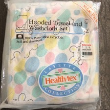 Healthtex Hooded Towel Washcloth Set Vintage 100 Pure Cotton Terrycloth New