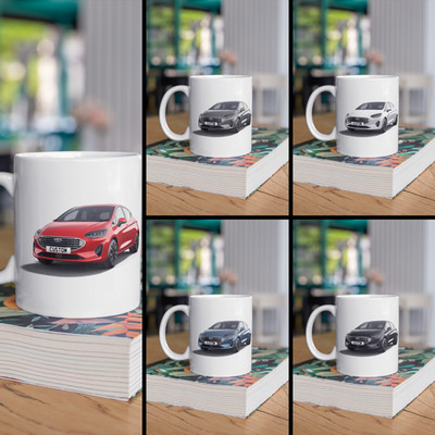 Personalisierter Ford Fiesta Titanium X Kaffeebecher Geschenk - Farbe wählbar - SCHNELLER VERSAND