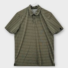 Oakley Golf Polo Shirt Mens Small Striped Short Sleeve Green Stretch Performance