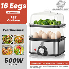 SUPERLEX Egg Boiler Food Steamer Egg Cooker Indicator light Hard / Soft Boiled