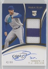2020 Panini Immaculate Rookie Patch Auto 42/99 TJ Zeuch #149 Patch Auto 2t9