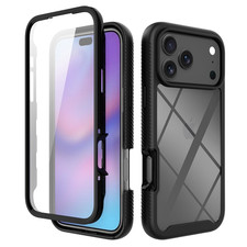 For Iphone 17Pro Max 16 15 Full Body Clear Screen Protector Hard Slim Case Cover