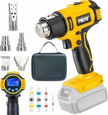 Gun for Dewalt 20v Battery,350W Hot Air Gun with LCD Digital Display,2-Temp