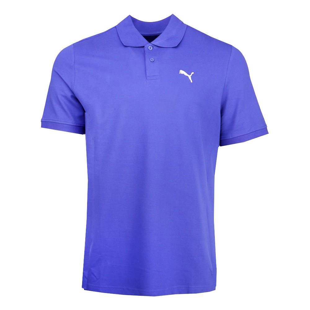 PUMA Essentials Pique Small Logo Short Sleeve Polo Shirt Mens Blue Casual 679107 3890₽