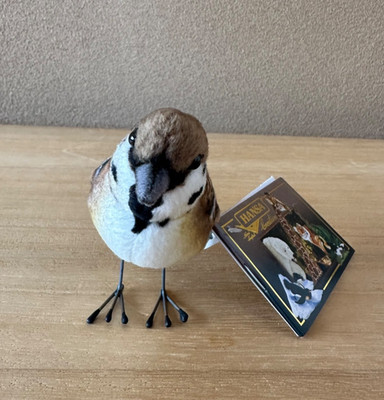 HANSA Sparrow Plush BH7019 10cm Realistic Small Bird Stuffed Animal Handmade Toy