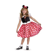 Minnie Mouse Costume Red Dress with Headband for Girls Size Medium 7 8