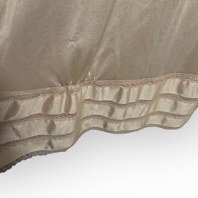 ADONNA Vtg Antique White Satin Nylon Lace 36 Bridal Lingerie Full Slip Dress