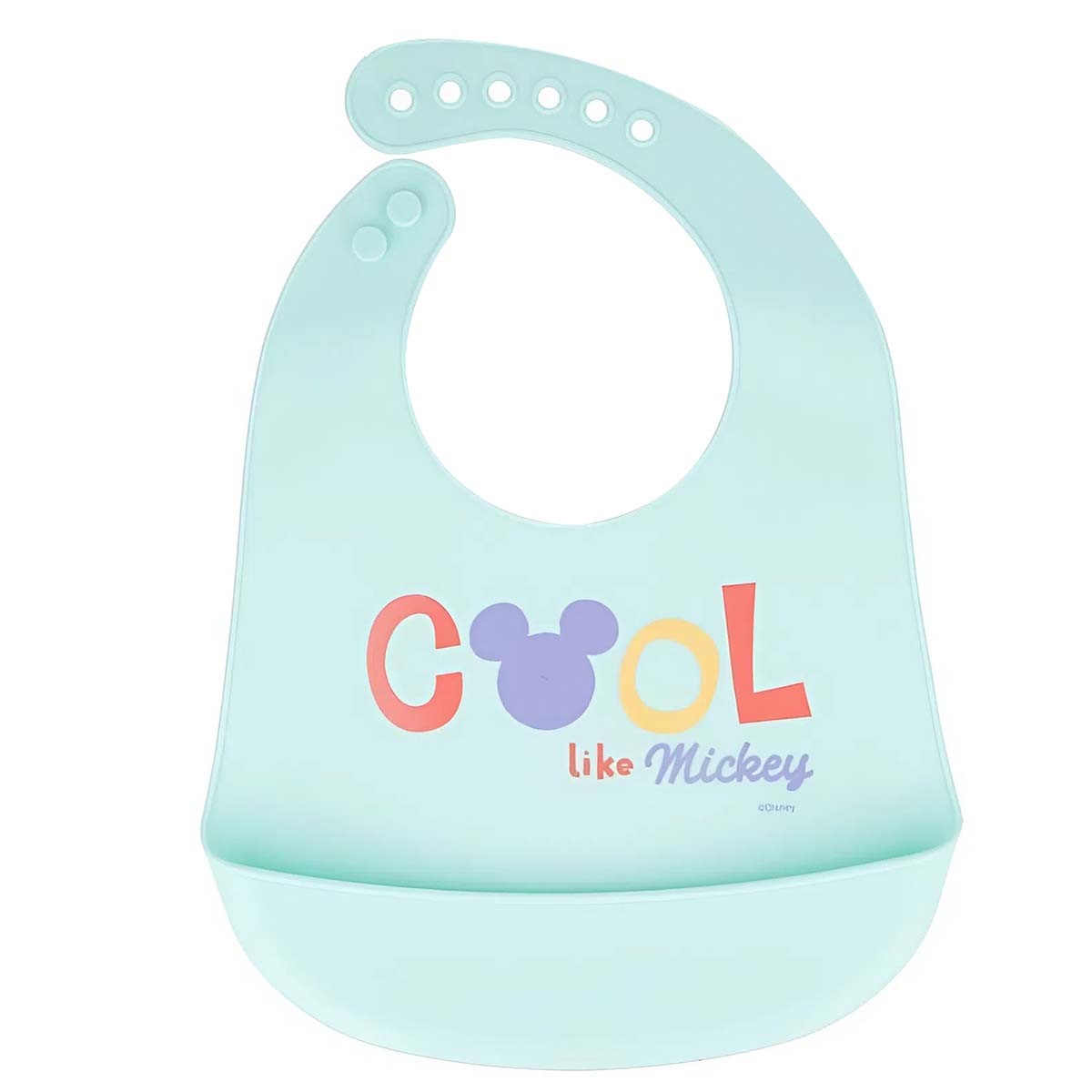 Bavoir en silicone Mickey Mouse bleu avec sac récupérateur