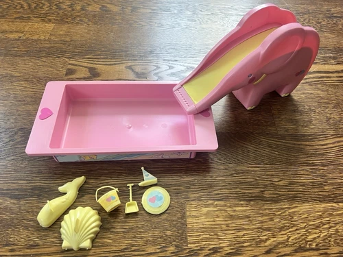 Vintage 1988 Mattel The Heart Family Barbie Sunshine Fun Playset - Slide & Pool