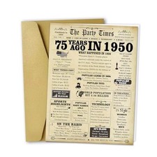 Jumbo Birthday Card for Women Men,Vintage Birthday Decoration Gifts for 75 75th