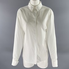 LORO PIANA Size 12 White Cotton Dress Shirt