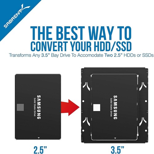 SABRENT Support de Montage Disque Dur Interne 2,5 Pouces à 3,5, Noir - Photo 7/8