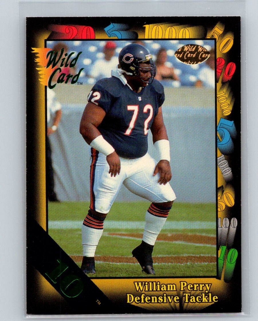 1991  Wild Card #103 William "Refrigerator" Perry - Green 10 Stripe, Bears