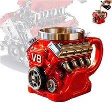 V6 Engine Mug Retro Engine Coffee Mug, V8 Engines Cup 3D Mechanical Coffee Cup