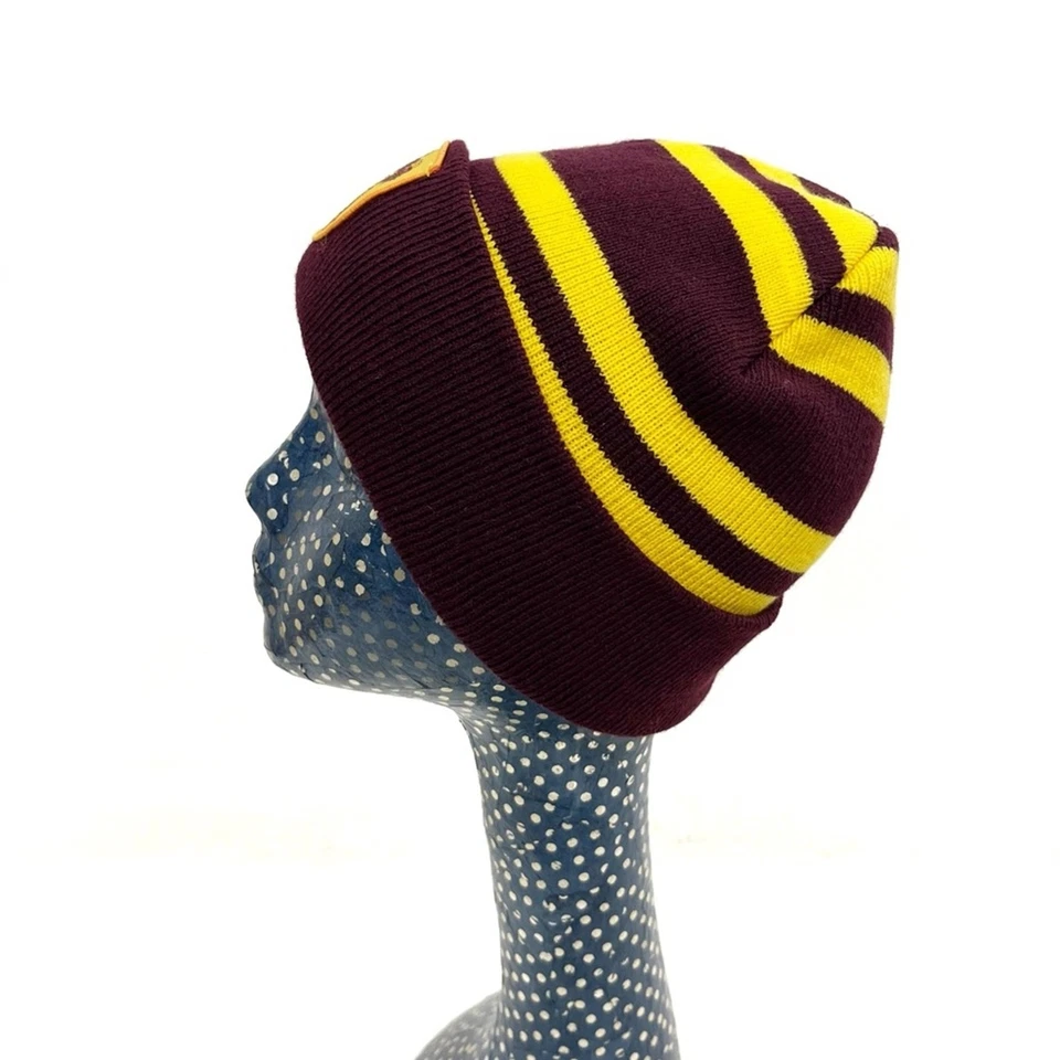 Gorro de malha Harry Potter Grifinória gorro meia boné marrom listra dourada tamanho infantil - Imagem 4 de 4