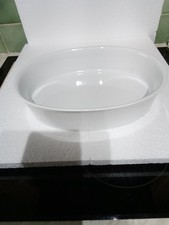IKEA White Stoneware Casserole Oven to Table Dish Large Heavy Made in Portugal 