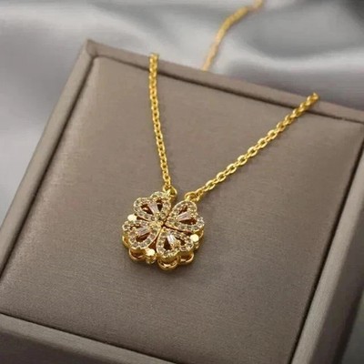 1.10Ct Round Cut Real Moissanite Fancy Heart Pendant 14K Yellow Gold Plated