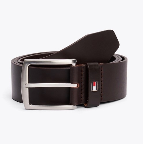 TOMMY Hilfiger Ledergürtel Denton Flag Logo Größe 100 CM UVP 45,00 £ - Bild 1 von 4