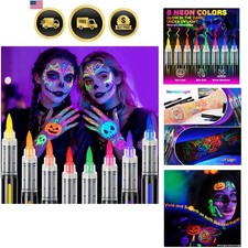 Glow in the Dark Face Paint Kit UV Neon Face Markers Body Art Pens