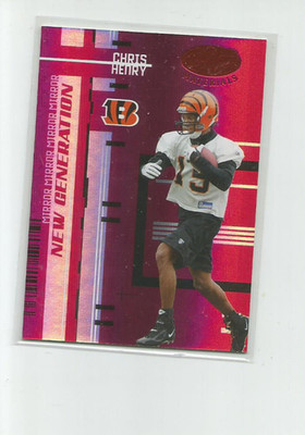 2005 LEAF CERTIFIED MATERIALS MIRROR RED #168 CHRIS HENRY 013/100